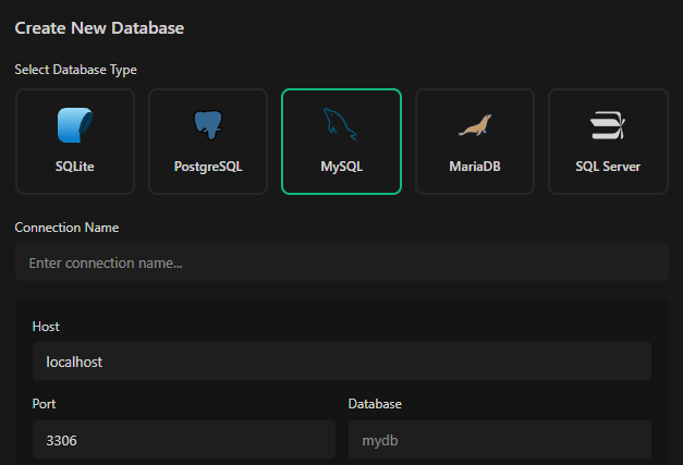 Built-in database interface