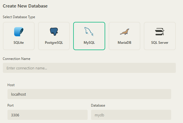 Built-in database interface